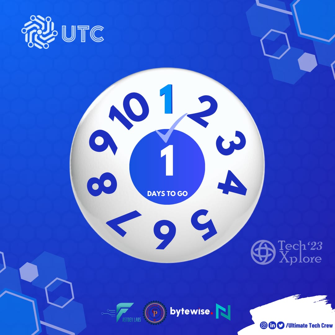 utc_connect's tweet image. A day left and Counting for the incredible TechXplore&apos;23, an Ultimate Tech event! Embark on a tech journey and get valuable insights.

Date: 11-13 Aug, 2023
Time: 7pm - 8pm (UTC+05:00)
Platform: MS Teams

Register Now: konfhub.com/techxplore23

#UltimateTechCrew #UTC #TechXplore23