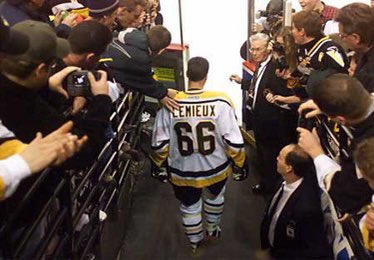 I don’t think people understand how insane Mario Lemieux's 1992-93 season was. It could be the greatest feat by any athlete in professional sports. 

Lemieux:
-Scored 69 goals
-Tallied 160 Points 
-Won the Hart, Art Ross, Bill Masterton, and the Lester B Pearson award
-First Team