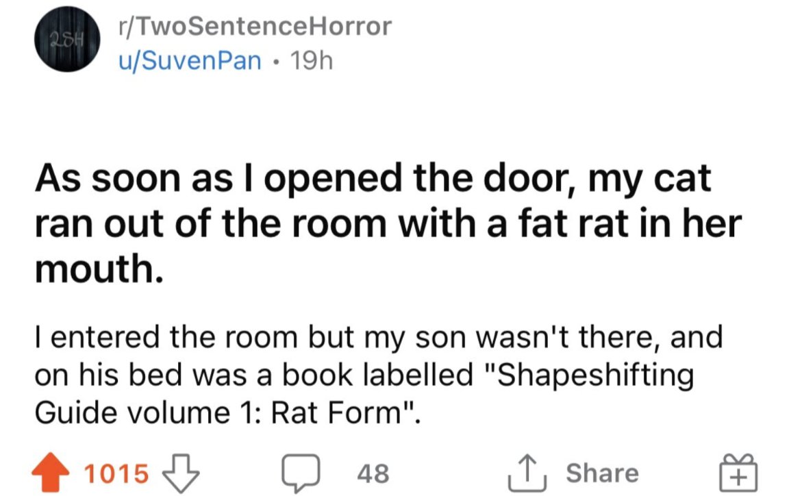 Bad 2 Sentence Horror tweet media