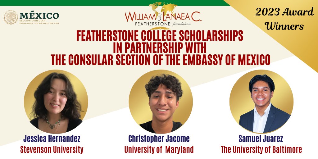 FeatherstoneFdn's tweet photo. Congratulations to the Featherstone College Scholarship Award winners in partnership with Embassy of Mexico.  We will celebrate their outstanding achievements on August 11.

Learn more: https://t.co/rPwgS6Ikce https://t.co/VGZRXon8OL