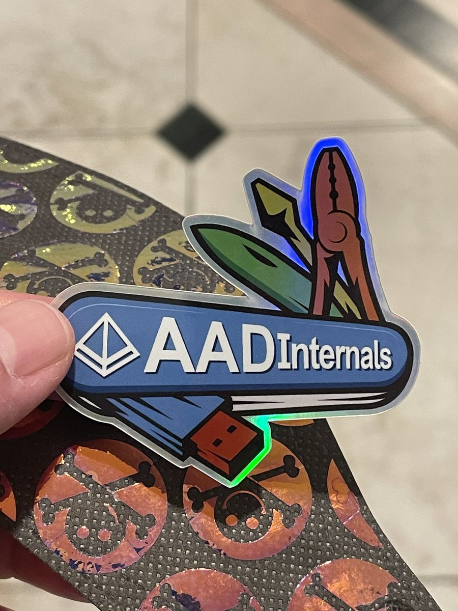 Met <a href="/DrAzureAD/">Dr. Nestori Syynimaa</a> in the Flamingo and got one of the holographic AADInternals sticker! Thanks again for your work Nestori!