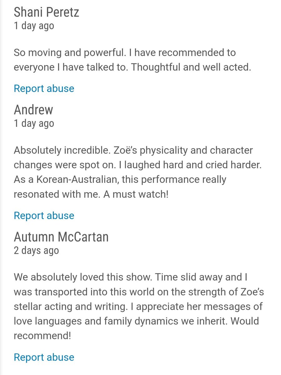 SeoulfulProd's tweet photo. Audience reviews are up for DID YOU EAT? @edfringe ticketing site ๐ฅน
Get your tix:
https://t.co/9VKfnVgIuO
#didyoueat #edfringe #FillYerBoots #greensidefamily #soloshow #onewomanshow #onepersonshow https://t.co/ob49anGgjr