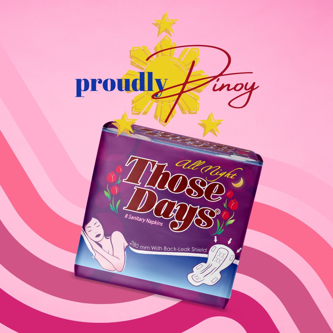 thosedaysph's tweet photo. This sanitary napkin is proudly Pinoy.

We have been with millions of Filipinas for the past four decades keeping them fresh, dry, and free from skin irritation during their period.

Thank you, #ThoseDaysGals, for your continuous support through the years.

#ThoseDaysPH https://t.co/3lI6q7DCrm