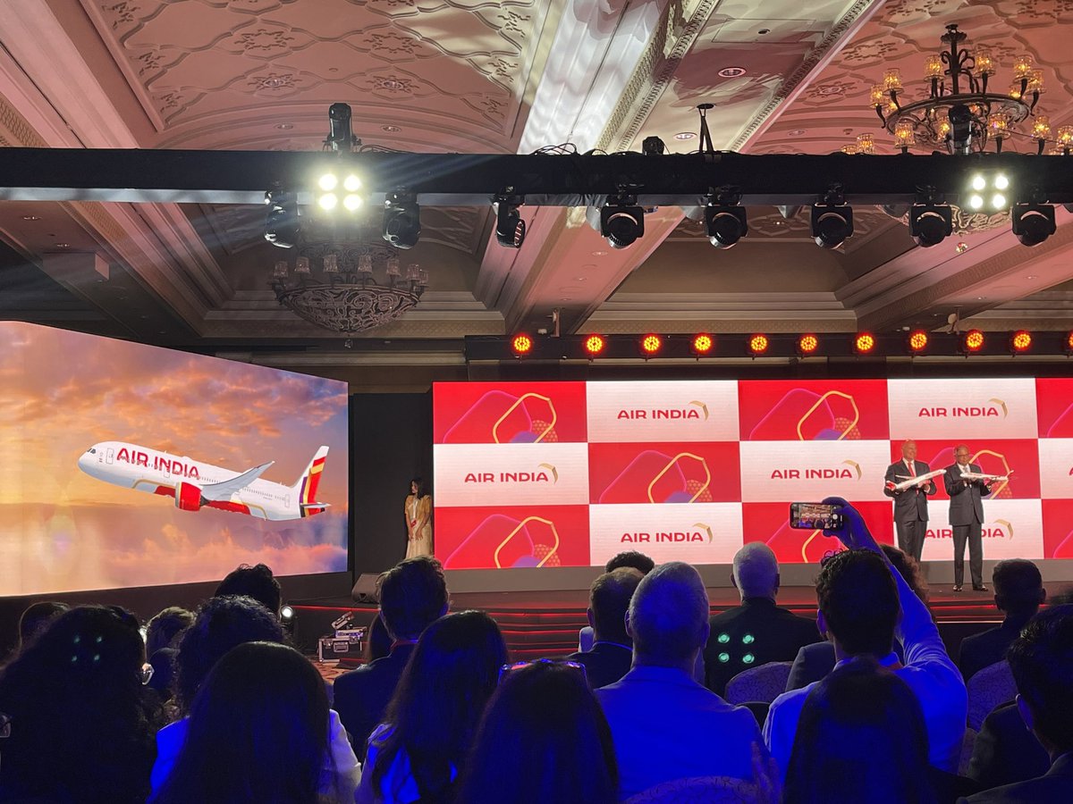 jjfcarr's tweet photo. Attended the Air India “new brand unveiling event” this evening. Really like it to be honest. Works well when transposed across all the different collateral uses. If (when) their product development plans come good, they will be an airline in future that India can be proud of. https://t.co/g7gL8MfeyB
