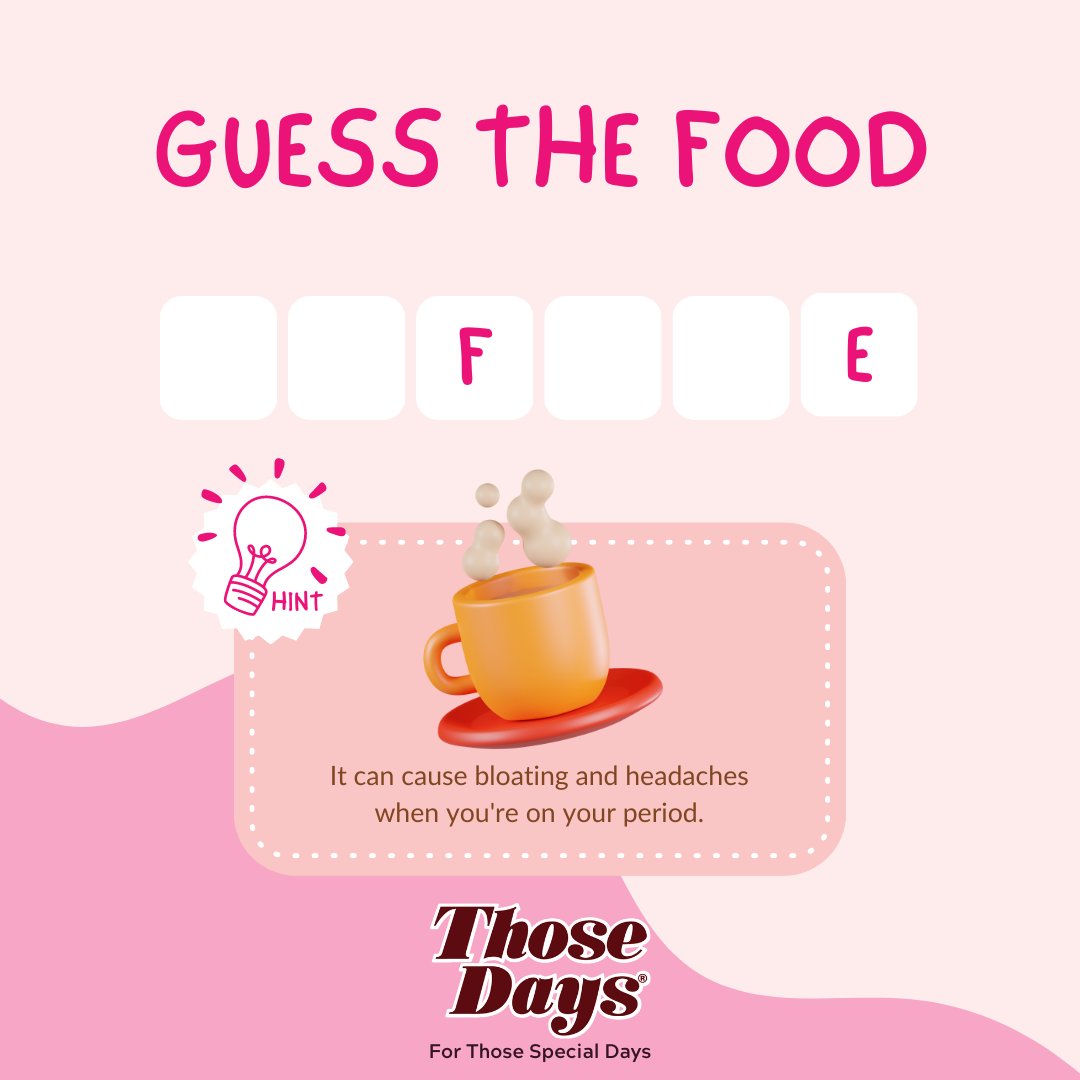thosedaysph's tweet photo. What is this drink that you should lessen when you're on your period?

You usually drink this in the morning or in the afternoon.

It causes bloating and may worsen your headache.

Post your answers below.

#ThoseDaysPH #ThoseDaysGal #ThoseDaysForThoseSpecialDays https://t.co/3k2P4fUVXp