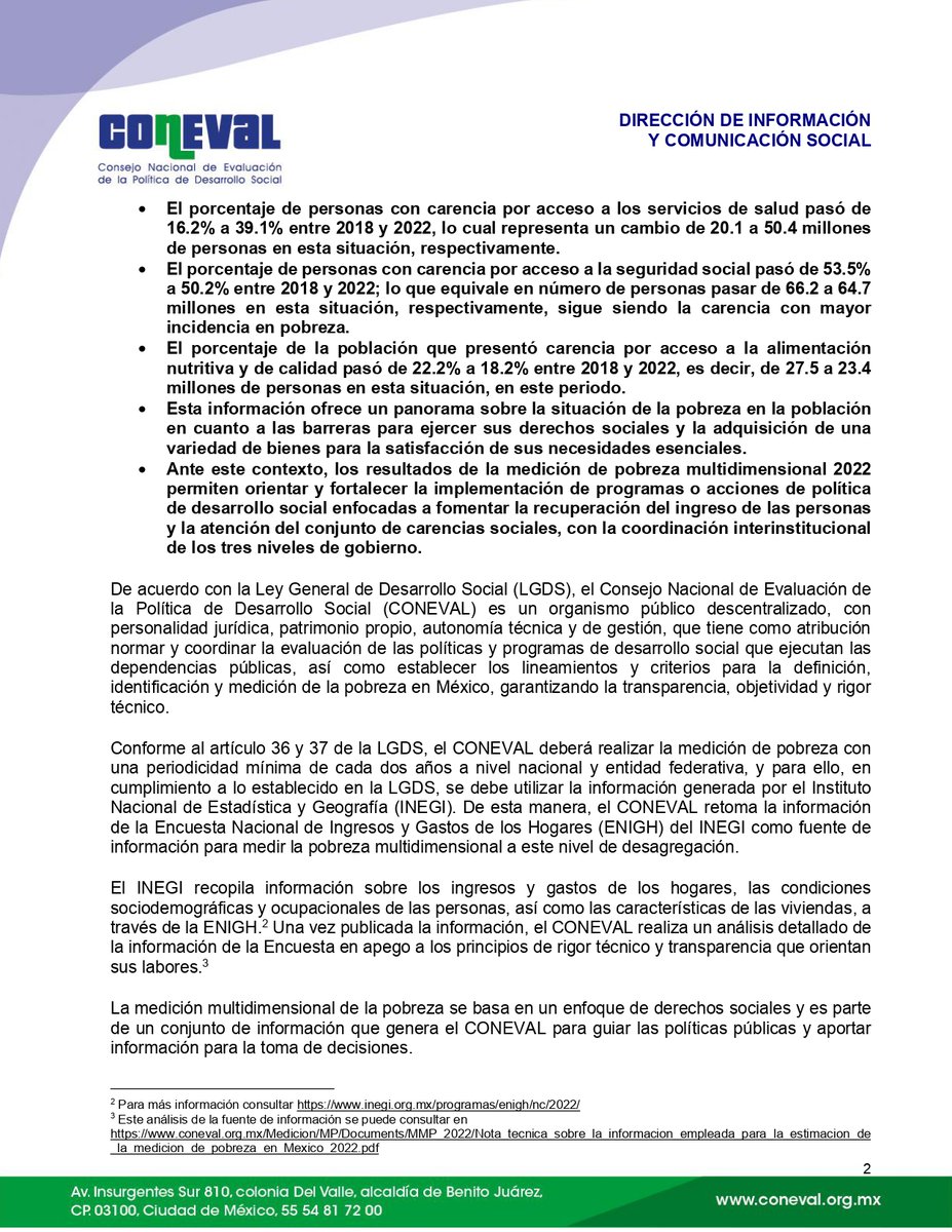 coneval's tweet photo. El #CONEVAL presenta las estimaciones de Pobreza Multidimensional 2022.
🗞️https://t.co/RmeTENOrkV
📊https://t.co/6WtNlleBhp

#ComunicadoCONEVAL
#MediciónDePobreza2022 https://t.co/G7pJZf142c
