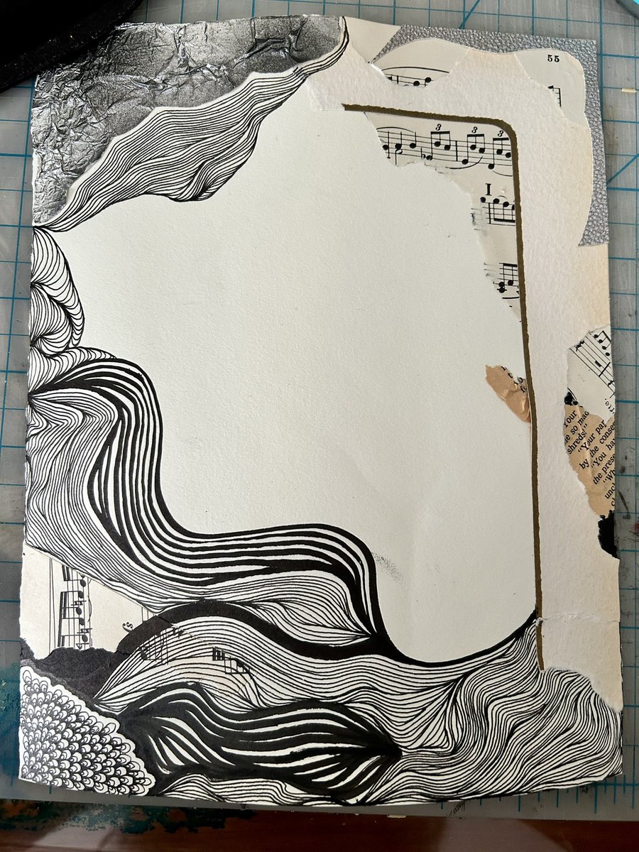 lineartwork's tweet photo. Immersion, 8x10. I really like the golden placemat in the bottom left corner.

#art #artwork #mixedmedia #collage #ink https://t.co/ANLrqxBei3