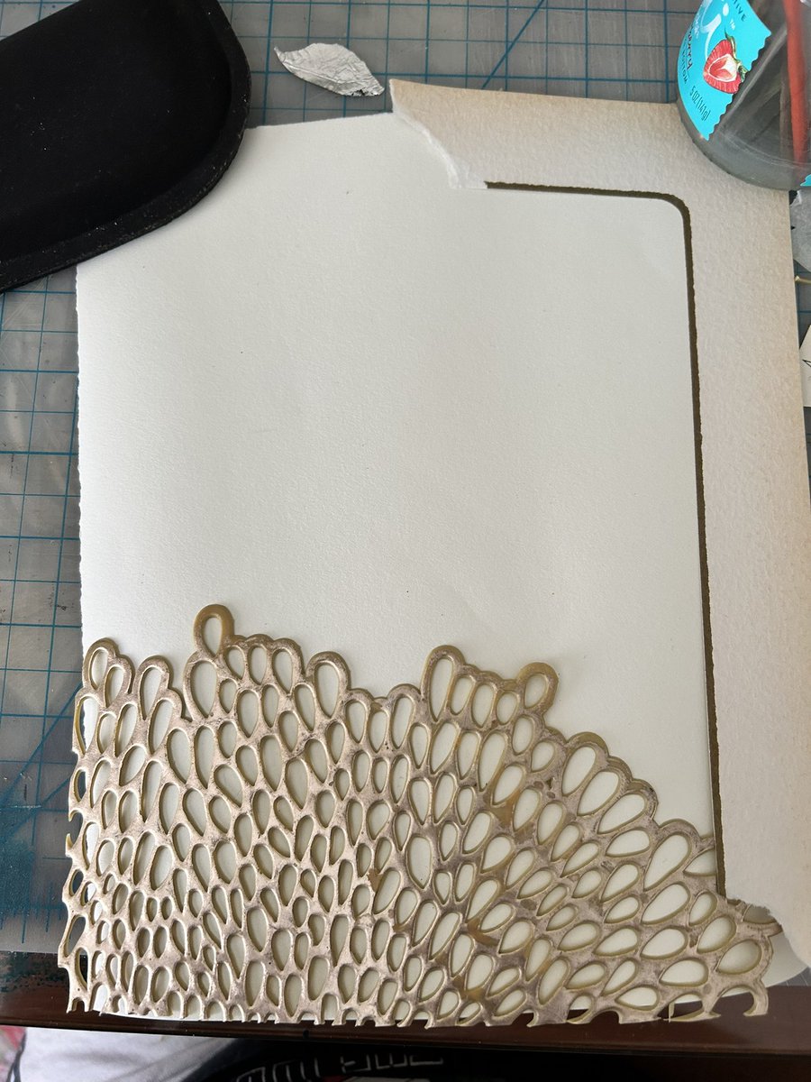 lineartwork's tweet photo. Immersion, 8x10. I really like the golden placemat in the bottom left corner.

#art #artwork #mixedmedia #collage #ink https://t.co/ANLrqxBei3