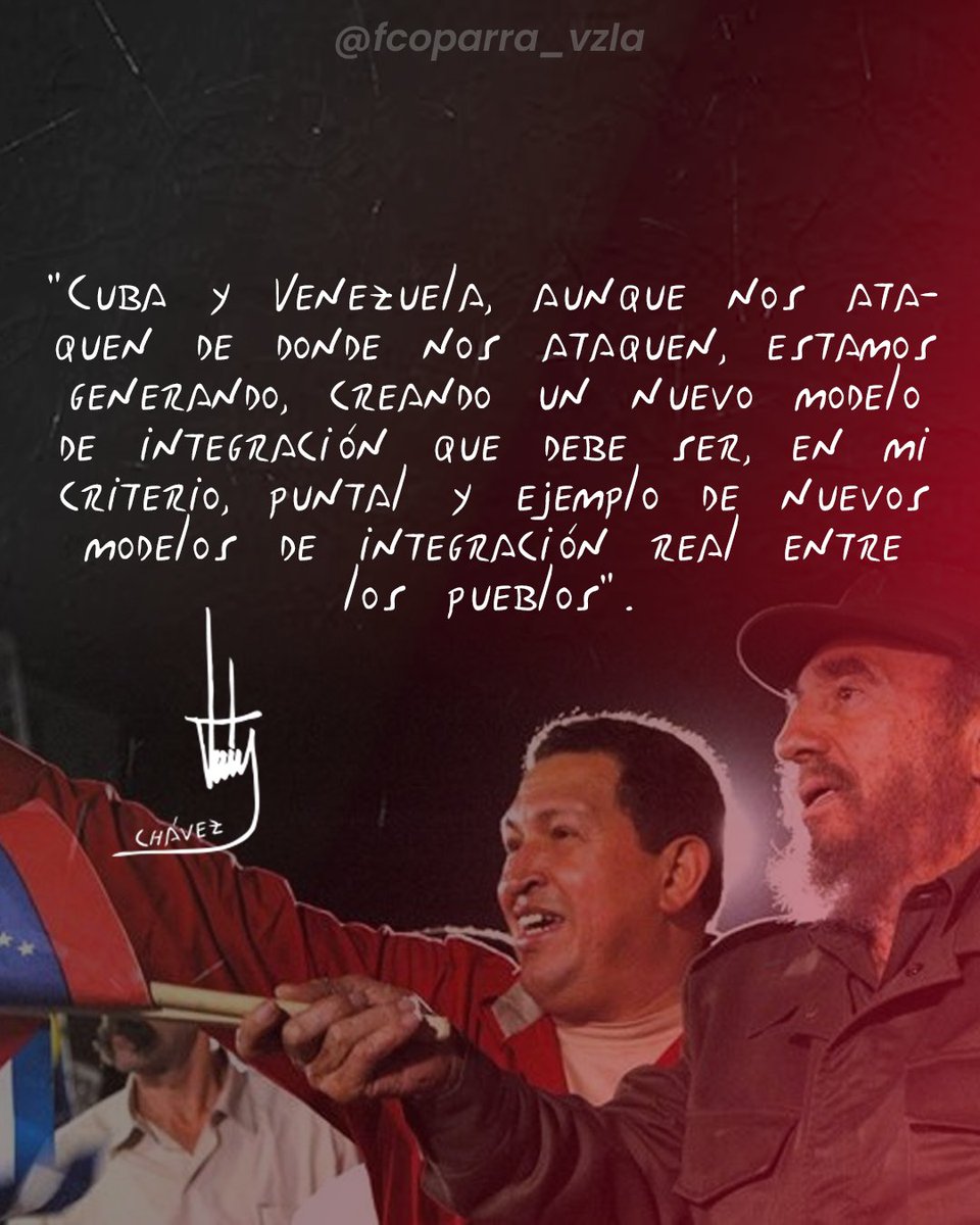 La relacion #CubaVenezuela se convirtio en el simbolo de resistencia de las luchas de izquierda y progresismos, enfrentando con dignida bloqueo y sanciones impuesta por el imperio mas criminal de la historia el gobierno de #EEUU
