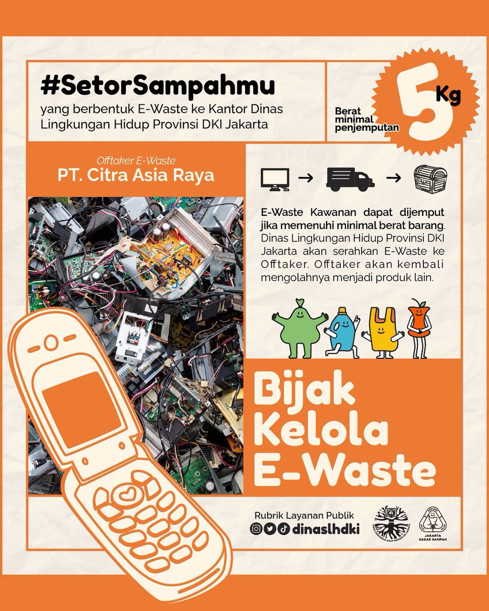 dinaslhdki's tweet image. [#BijakKelola Ewaste] 

Hallo Kawanan ! 

Mungkin kawanan bingung atau kesulitan kelola ewaste sendiri di rumah. 

Nah, saat ini Dinas Lingkungan Hidup Provinsi DKI Jakarta membuka layanan dan penjemputan ewaste sesuai dengan ketentuan yang berlaku. 

#JakartaSadarSampah