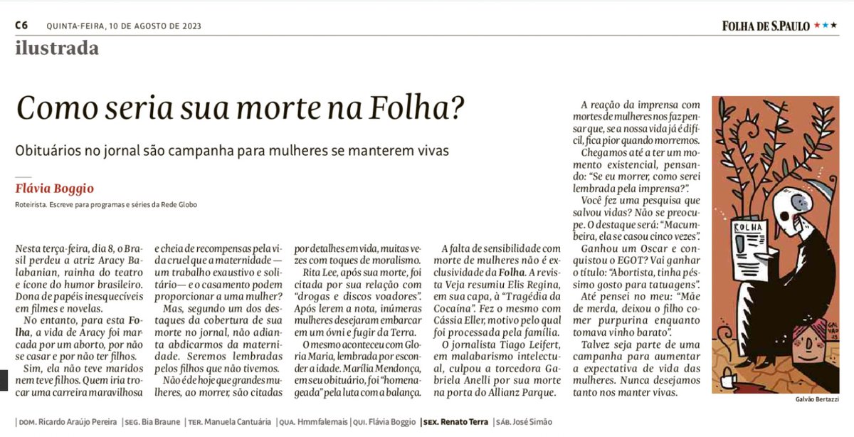 Tem um aspecto mais perverso no comportamento da <a href="/folha/">Folha de S.Paulo</a> com relação aos tweets desrespeitosos aos mortos: eles são fazem isso com artistas. Isso é perverso, muito perverso. A.