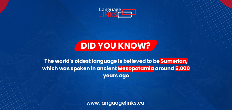 langlinksca's tweet image. Did you know that Sumerian, spoken in ancient Mesopotamia 5,000 years ago, is considered the world&apos;s oldest language? 📜🔍

#LanguageLinks #OldestLanguage #Sumerian #AncientCommunication #LanguageHistory #LinguisticsJourney #MesopotamiaTales