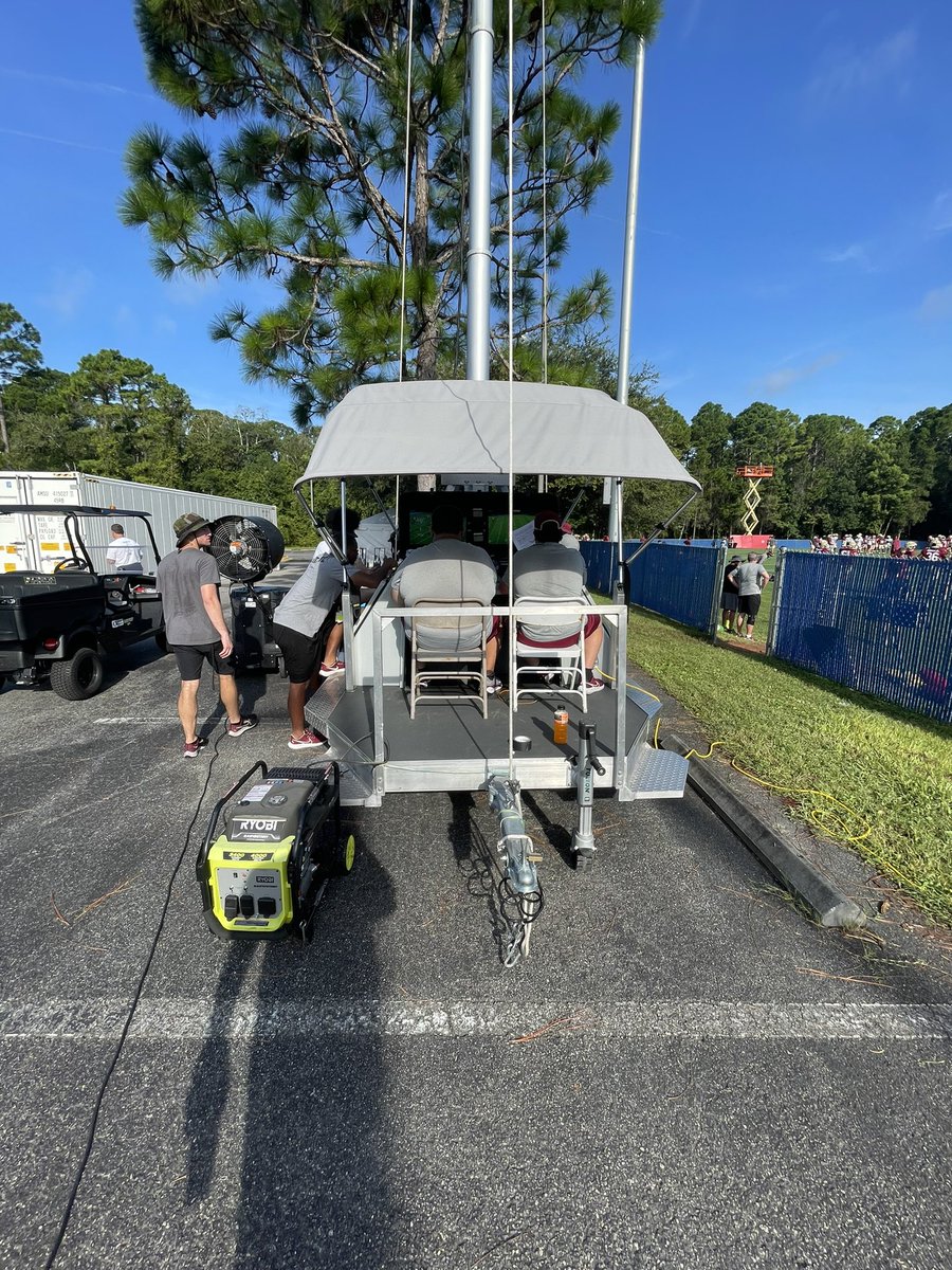 FSUCoachesVideo's tweet photo. What does it take to provide the luxuries of home when you’re off site with @FSUFootball ? For one, a great team! FSU CV is our team’s eye in the sky no matter where we are. https://t.co/YpH1T2hrhs
