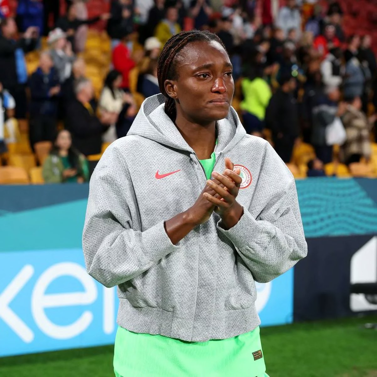DocumentWomen's tweet photo. Ifeoma Onumonu, a striker for Nigeria, has spoken out about the horrible treatment she and her teammates received after being eliminated by England from the Women's World Cup. https://t.co/YwzYgHQvo5