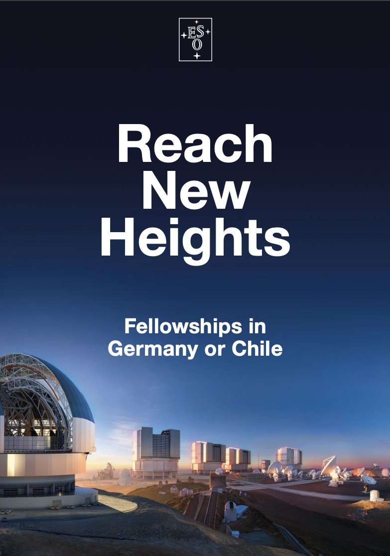 ESO's tweet photo. 1/ It's #ESOUsersDay ! If you'd like to take your astronomical career to the next level at ESO, you can now apply for the #ESOFellowship programme in Germany and Chile. Deadline: Oct 15 2023. #ESOjobs

More details: https://t.co/Kw40t6oa1W https://t.co/KVpFB16Jd0
