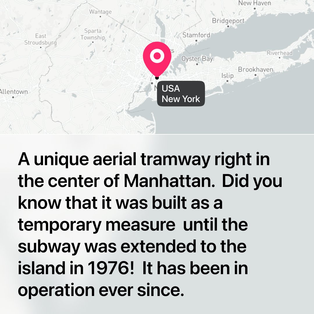 cybertrophy_cs's tweet photo. 🏆 FEATURED TROPHY: Roosevelt Island Tramway. 

📱 Download CyberTrophy app 
🌎 Join DISCORD community and share your feedback
☞ https://t.co/JPLx1RhJ6m

#cybertrophy #DidYouKnow #featuredtrophy #USA #NewYork #3d #augmentedreality #tourism #geocashing #Wow https://t.co/oBZOc7FXGC
