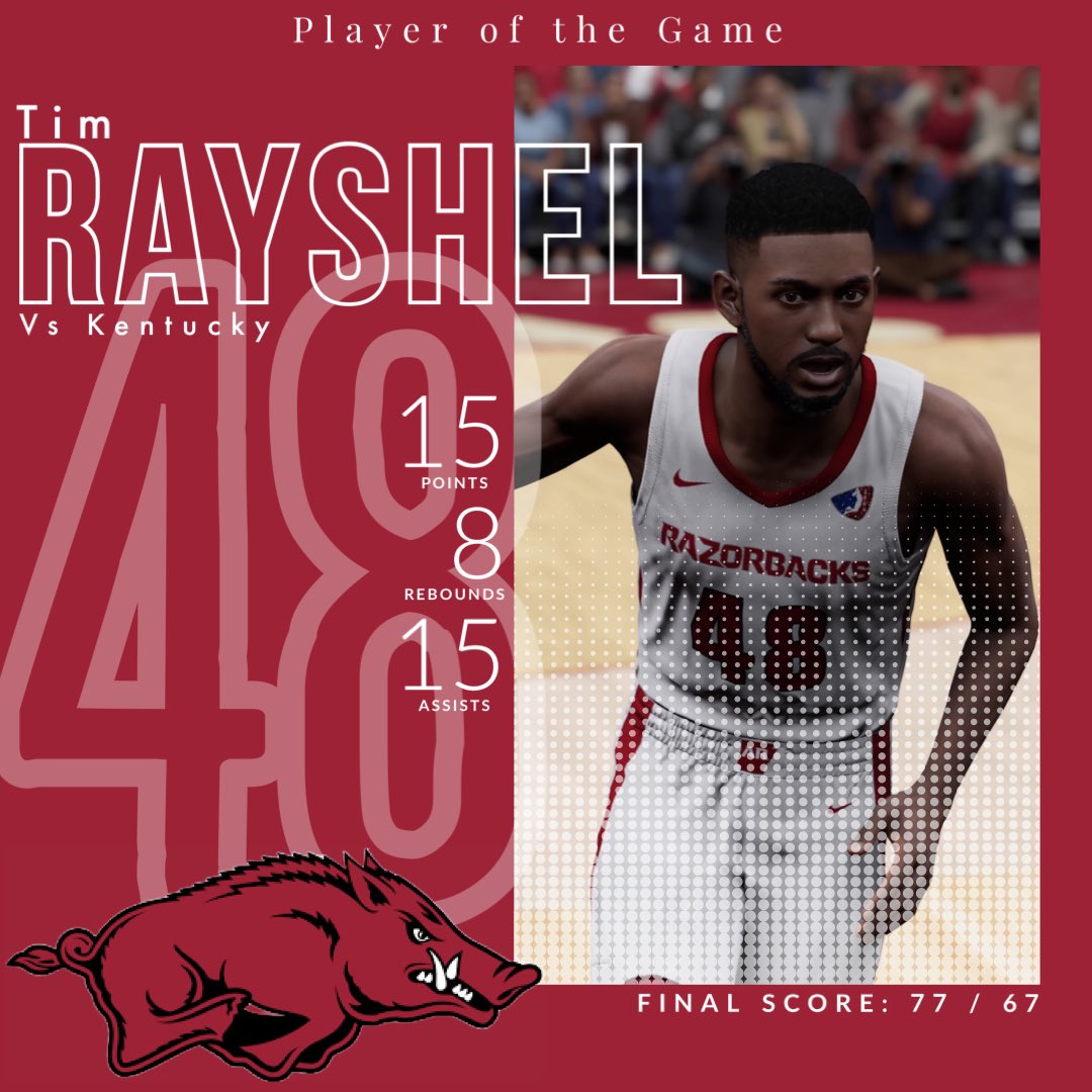 Arkansas vs Kentucky POTG… Tim Rayshel !!!