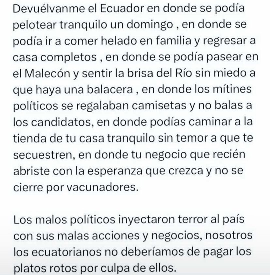 murdalejandra's tweet photo. Irreal lo que está pasando en el País.

Esperemos que la muerte de Fernando Villavicencio abra los ojos de las personas que han permanecido ciegas en los últimos 16 años. https://t.co/pZg68SDVMF
