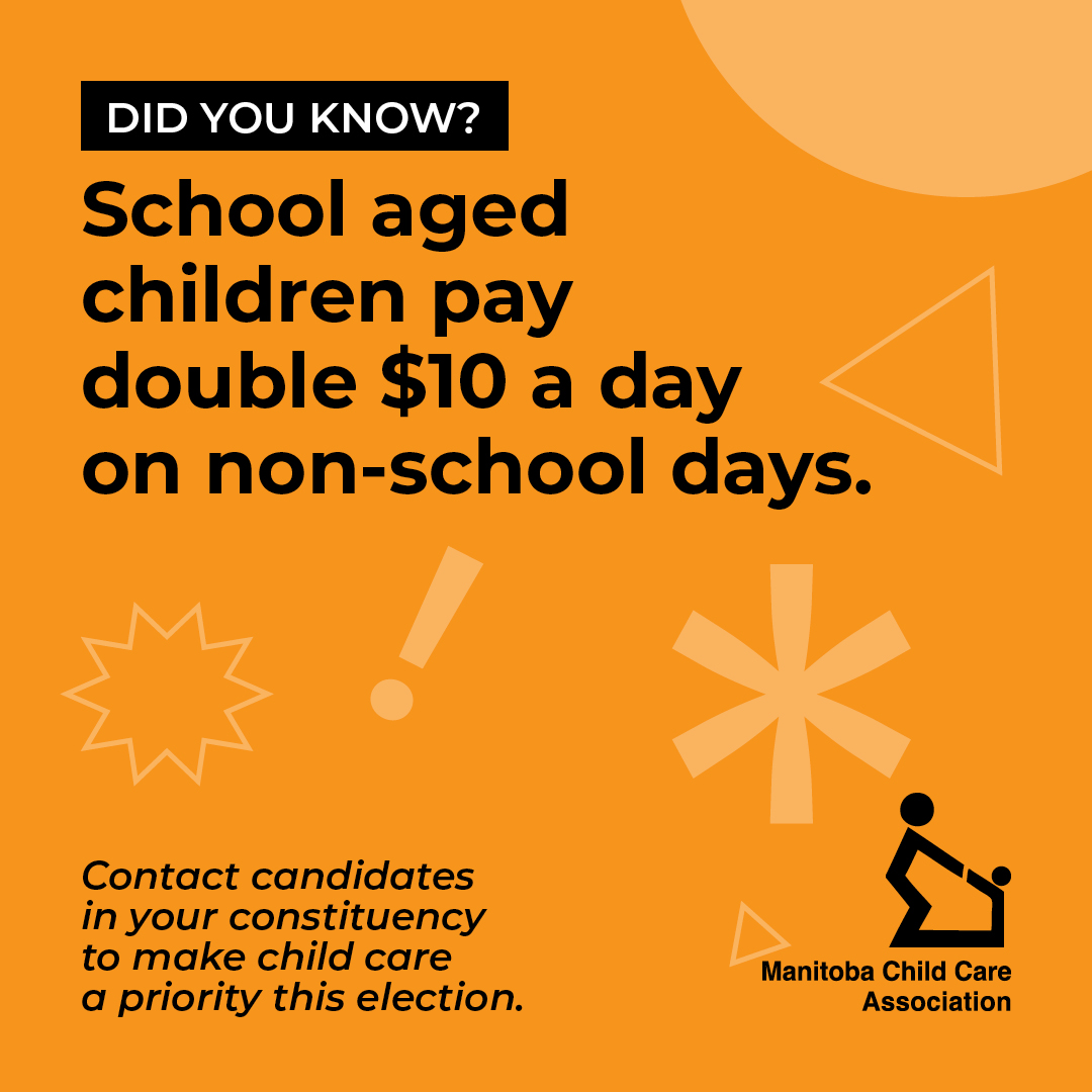 Right now, child care for children older than 6 years of age costs an average of $10 per school day. But on non-school days, that price doubles to $20.80 a day. It's time to vote for a new child care funding approach that includes all children, no matter their age or background.