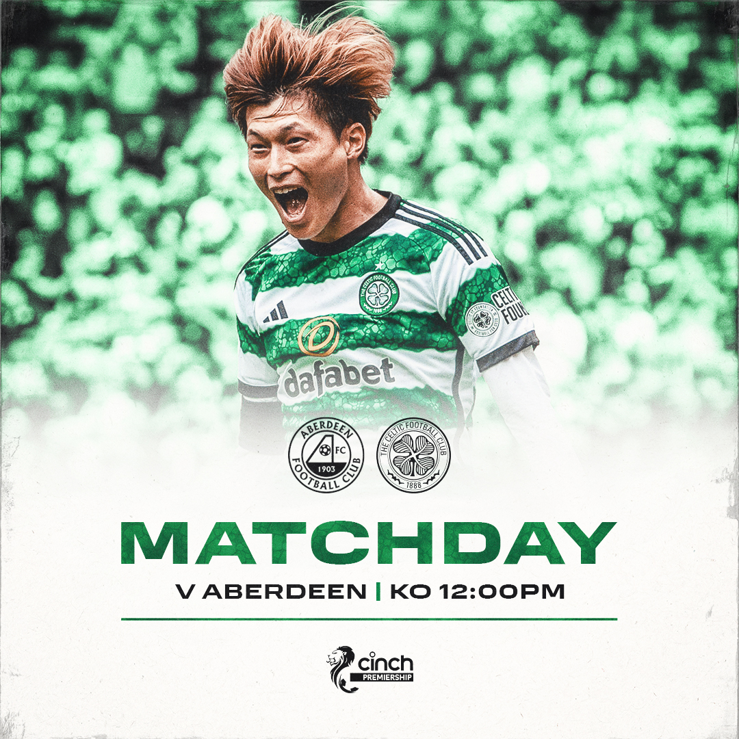 CelticFC's tweet photo. 🟢 First #CelticFC Away Day of the Season! ⚪

🆚 Aberdeen
🏆 #cinchPrem
⌚ 12:00pm
🏟️ Pittodrie
💻 Live on @CelticTV (exc. UK &amp; IRE)
📺 Live on @ScotlandSky

#ABECEL | #COYBIG🍀 https://t.co/bVwdcqpxB1