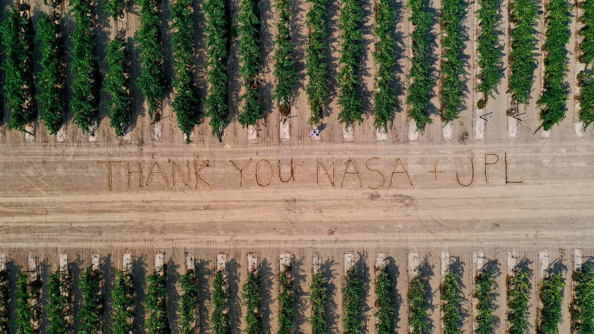 rocksatthestars's tweet photo. California vineyards have a message for #NASA and #JPL to thank them for helping them identify grape diseases early, so they can treat the pathogen before the crops are ruined. Heaven knows we need to protect our wine! #nasaspinoffs #wine #healthygrapes #thankyouNASA https://t.co/8KlwJrSbdK