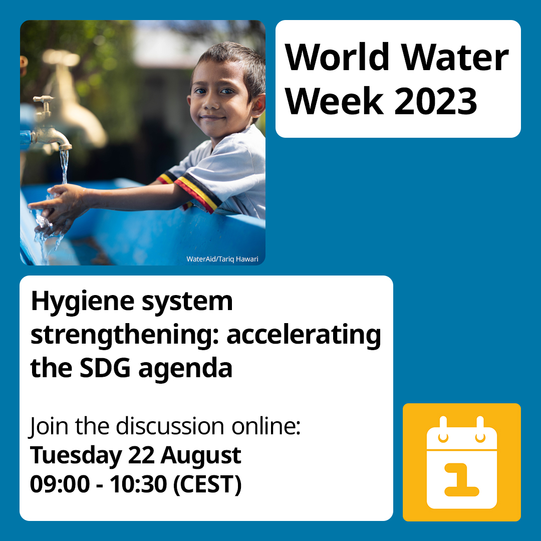 Our first session on Tuesday will discuss the unique features of #hygiene system strengthening, lessons learned from other approaches, and the evidence and policy priorities for accelerating progress on #SDG6. 📅22 August ⏲️09.00-10.30 CEST #WASHTwitter #WWWeek