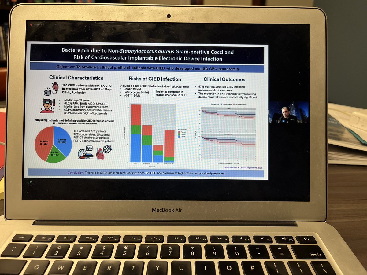 BradCutrellMD's tweet photo. Masterclass update on CIED diagnosis and management by @RizwanSohailMD from @BCMIDFellowship for our ID GR today @UTSWInfDis Great to learn from the experts and hear new data including work led by @S_Chesdachai https://t.co/UTofrltx43