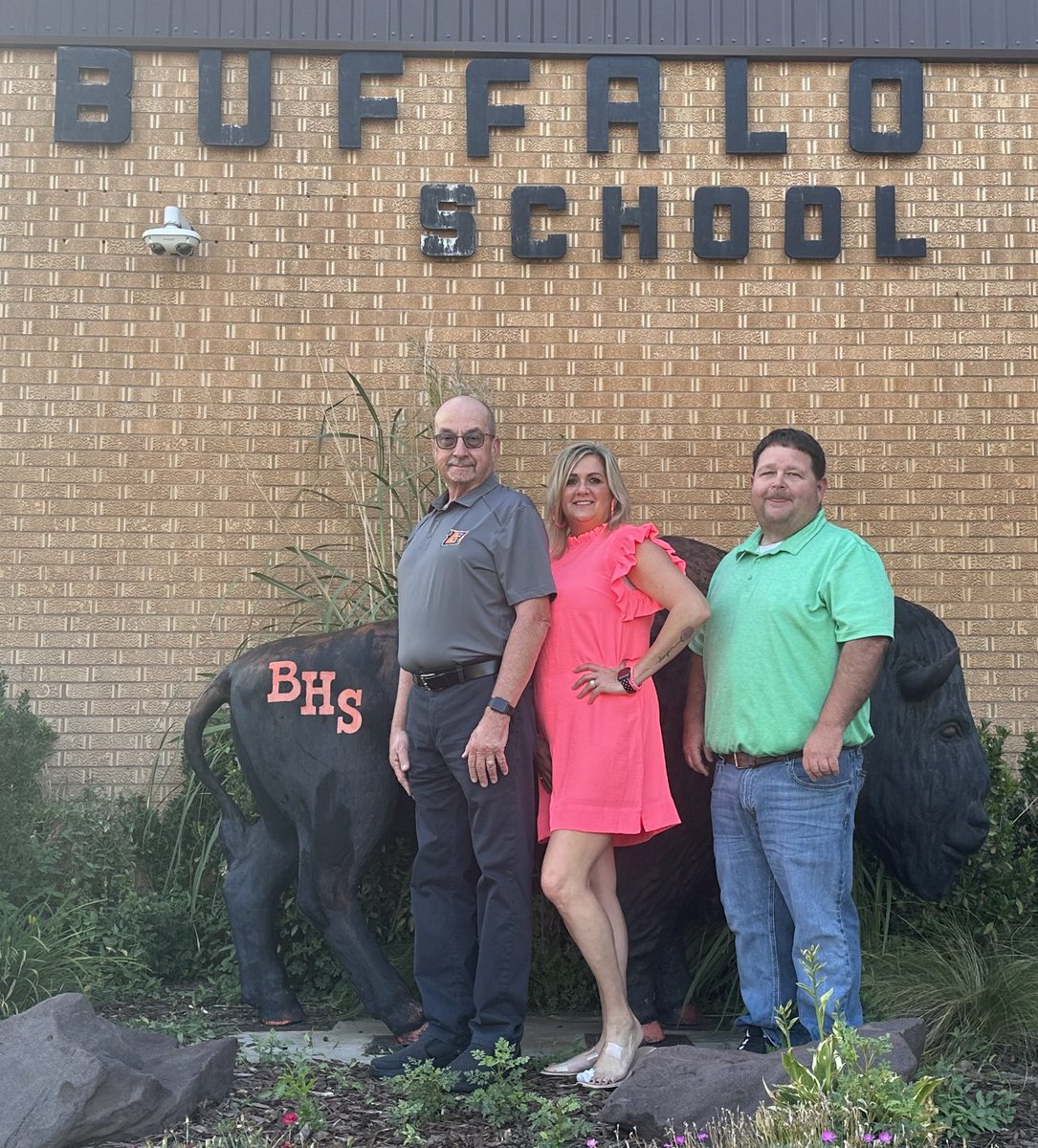 First day!  Principals Alisha Willians-Reed and Jason Bohannon. Go Bison.