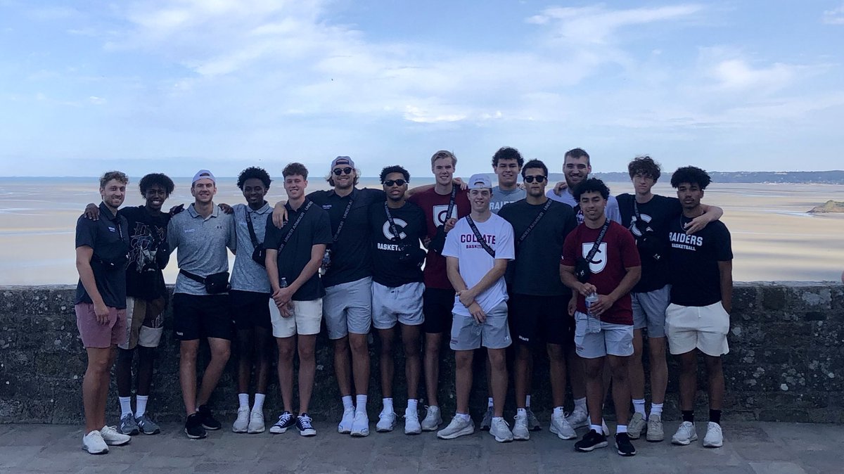 ColgateMBB's tweet photo. Taking in some history on Day 5 as we toured Mont Saint-Michel 🏰

#GoGate | #GateToFrance https://t.co/XQ3RB7xRXy