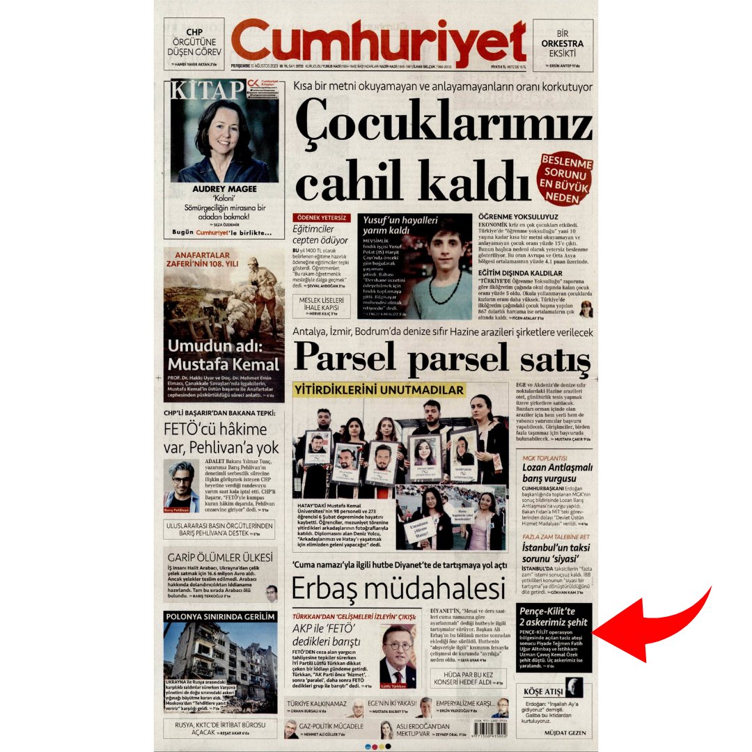 TTAgrup's tweet photo. 6 Askerimiz Şehit olduğu bir günde gazete manşetleri.
Şehit haberlerine, şehitlerimize verilen değer bu!
YAZIK! https://t.co/7rPdu4ENel