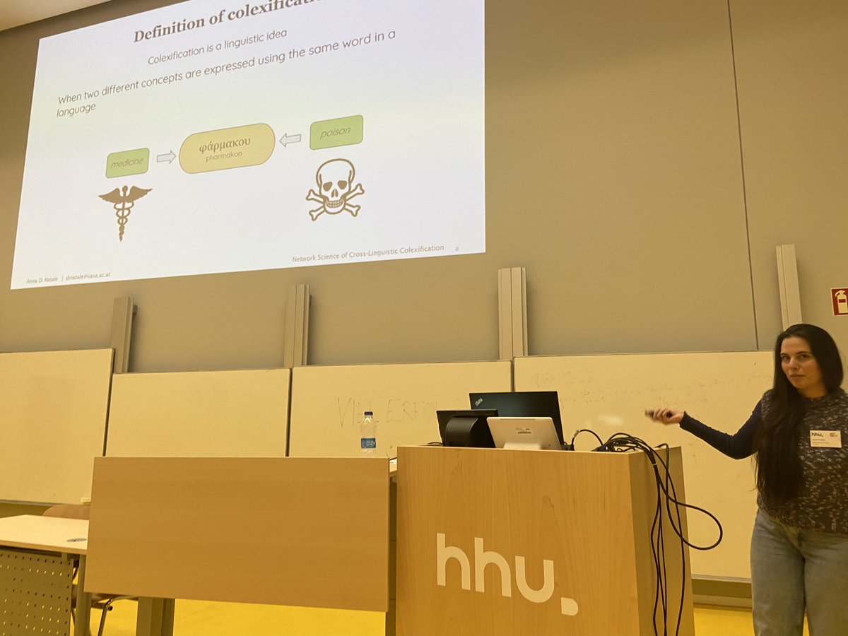 AnnikaTjuka's tweet photo. @annadinatale131 @maxp_e @dgarcia_eu closed off our theme session with a talk on *Network Science of Cross-Linguistic Colexifications* https://t.co/A0qAAXhrwg