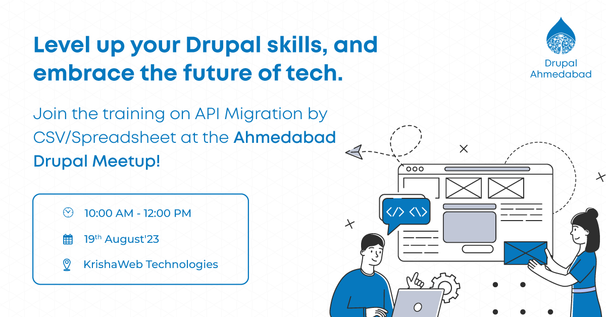 AhmedabadDrupal's tweet photo. 💻 Whether you're a seasoned developer or just curious about #Drupal, this is your chance to learn and network with fellow enthusiasts.

📆 Mark your calendar for August 19th, 10:00 AM - 12:00 PM.
🌐 RSVP Now: https://t.co/nIslWDjMtB

#DrupalMeetup #DrupalAhmedabad #Ahmedabad https://t.co/333Hi6D2HC