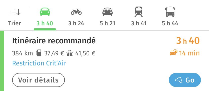 Toujours aussi incrédule devant vos tarifs <a href="/SNCFConnect/">SNCF Connect</a> 
- 2 mois à l’avance
- 2 cartes de réduction
- 1 week-end HORS vacances scolaires…
À 3 A/R 294€ en train 🚊 > 160€ en voiture 🚙 
<a href="/60millions/">60 Millions de consommateurs</a> <a href="/LSAconsommation/">LSA Commerce & Conso</a>