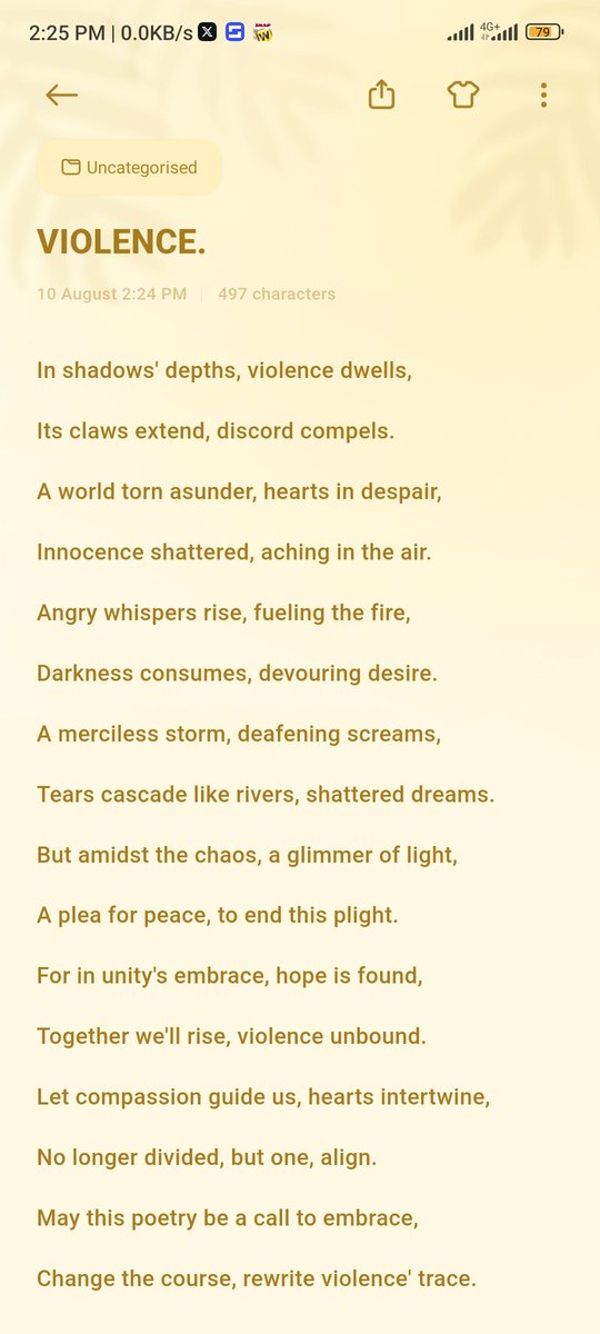 Title: VIOLENCE.
#poetry #poems #creativewriting #poetryisnotdead #poetrycommunity #poetryblogger #writerscommunity #spilledink #wordsofwisdom #bonespeakingwithhardtongues #PoemADay #poetrylovers #poetrytwitter #poets