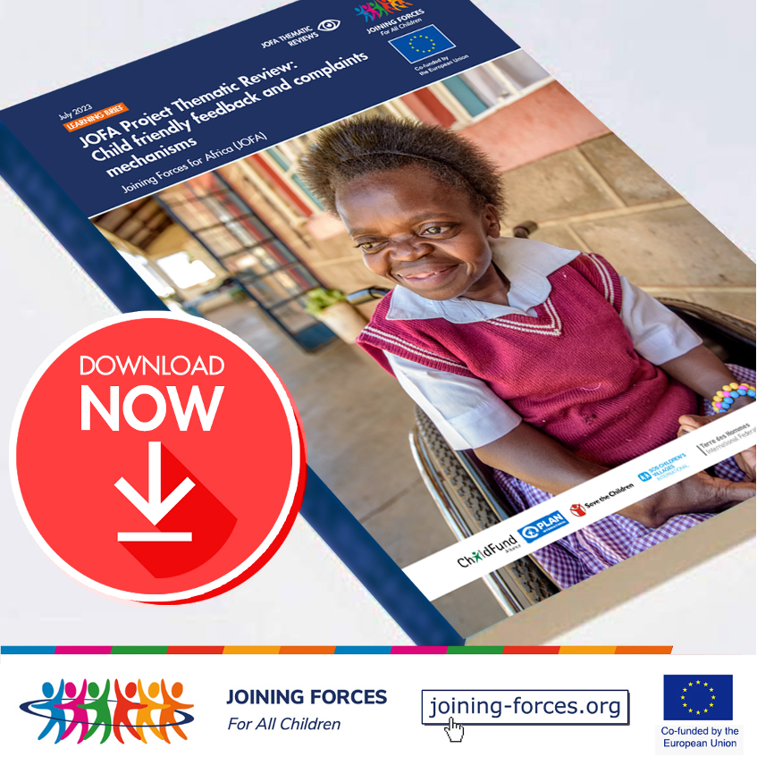 Exciting #NEWS! Our thematic review on 'Child friendly feedback and complaints mechanisms' is out! Discover how #JOFA Project is using #ChildParticipation to be more inclusive and responsive to ensure program effectiveness.👇👇👇 bit.ly/3OgoCUy #JoiningForcesForChildren