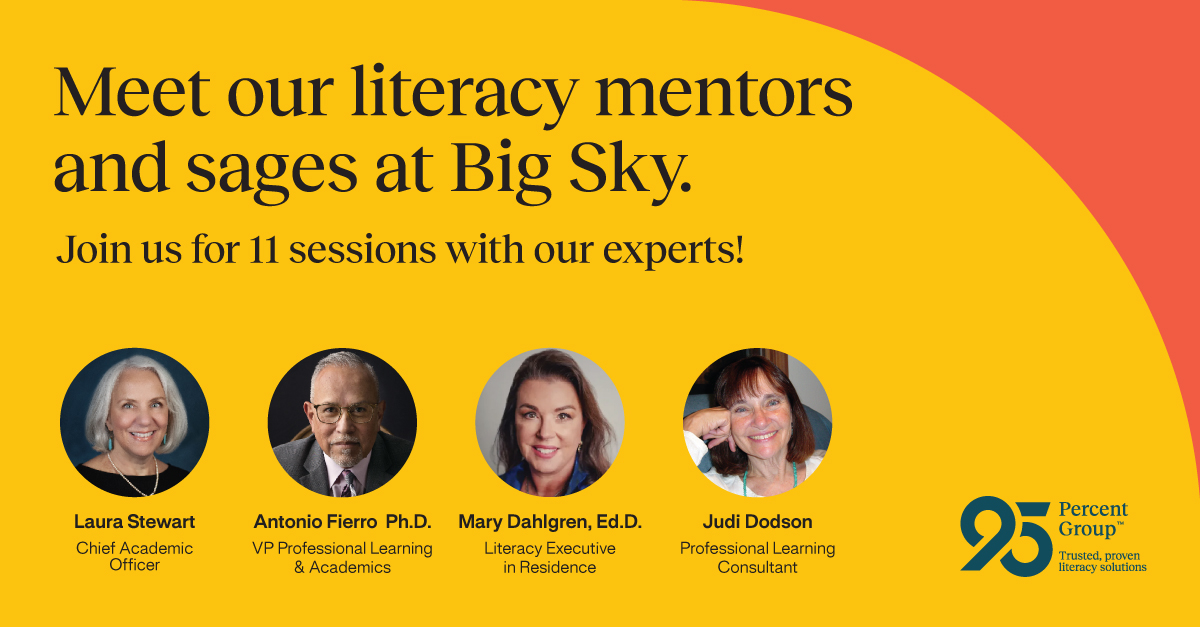 95percentgroup's tweet photo. Join us at Big Sky Summit with @MaryDahlgren, Ed.D., Antonio Fierro, Ph.D., and Judi Dodson. Click here to learn more https://t.co/brCfBz1VQA
@tools4reading
#bigsky #scienceofreading #structuredliteracy #changemakers #One95 https://t.co/4m8kOh8AZa
