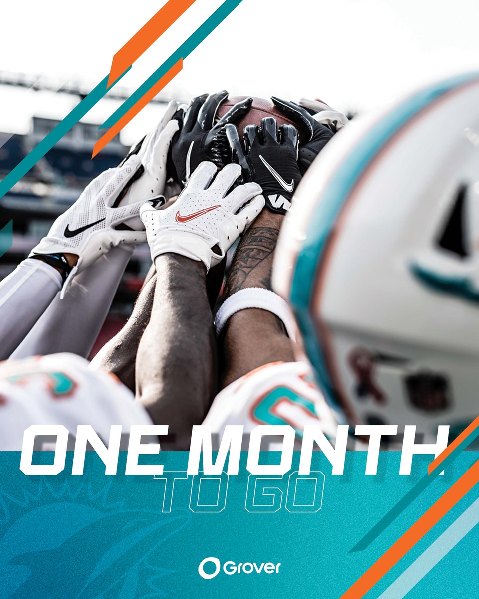MiamiDolphins's tweet photo. 1️⃣ month 'til the season 
1️⃣ day 'til our first preseason game https://t.co/IHb1twN49g