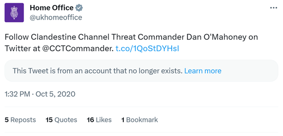 MikeDLondon's tweet image. Did the vile Priti Patel's 'Clandestine Channel Threat Commander' leave...clandestinely? 

#patelOut #bravermanOut #sunakout #toriesout