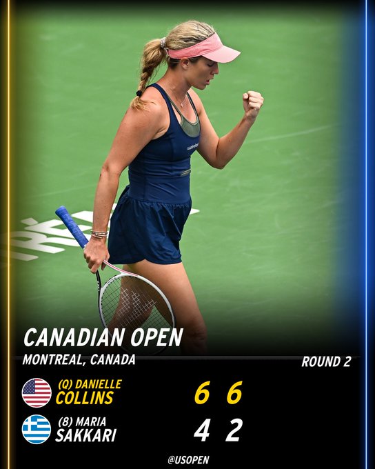 Danielle Collins defeats Maria Sakkari 6-4, 6-2