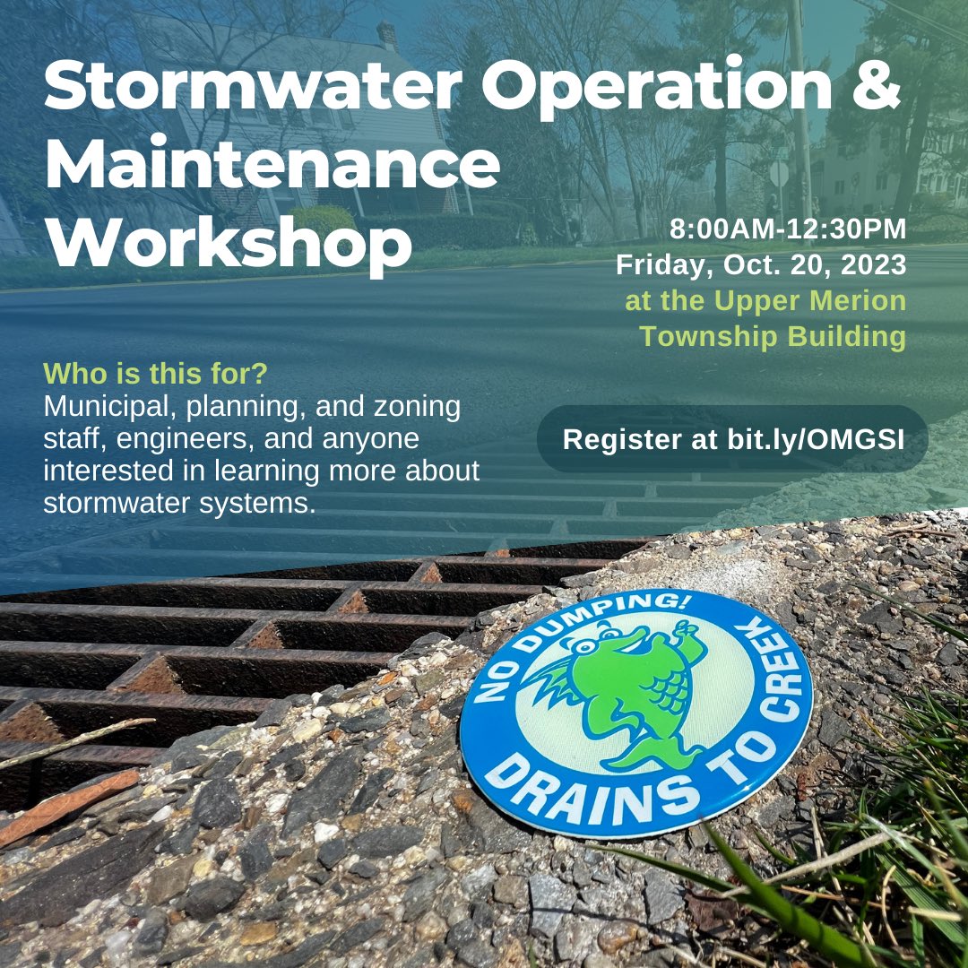 Register now for our upcoming stormwater workshop focusing on Municipal Operation and Maintenance and Inspection Protocols. Earn professional development hours, network with other industry professionals, and learn more about how to manage your MS4 permit responsibilities.