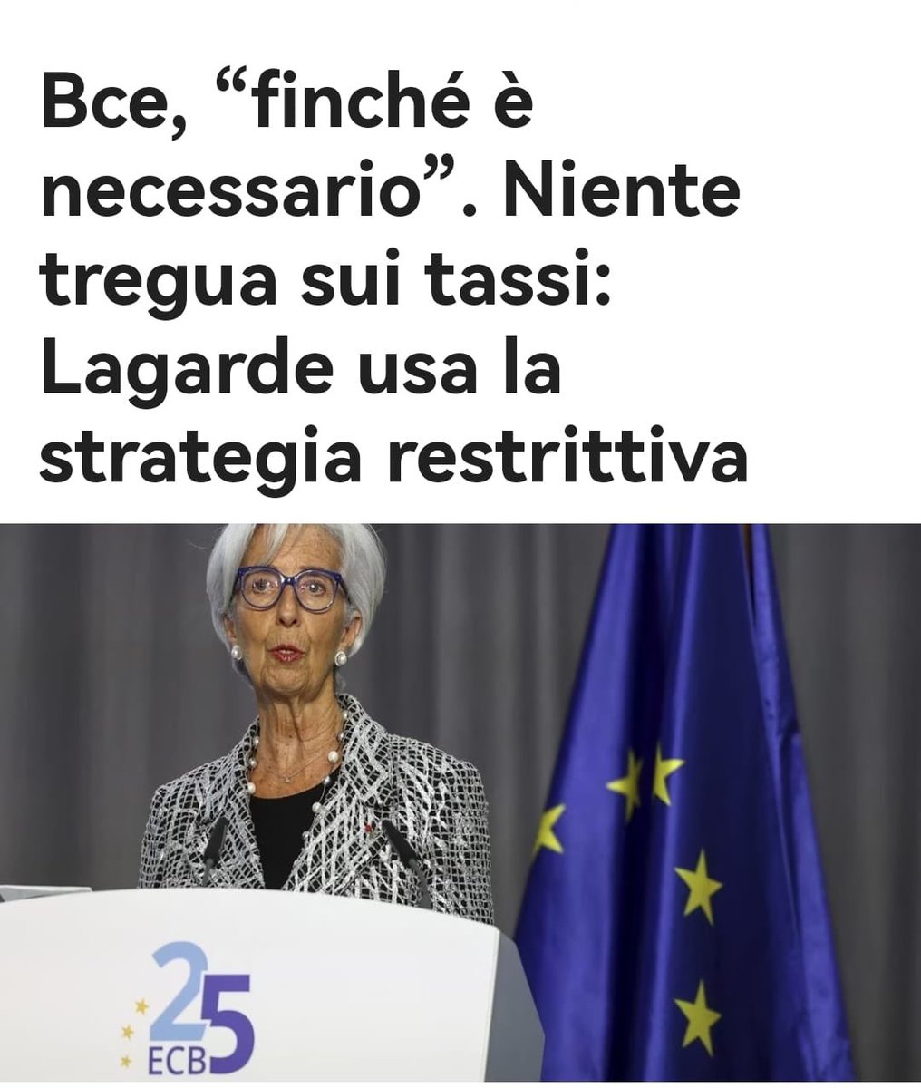 Niente "tregua", la BCE alzerà ancora i tassi e i #mutui diventeranno più cari. L'aristocrazia finanziaria europea ha decretato un altro “bagno di sangue" per il popolo e la gente che lavora. Vergogna!
