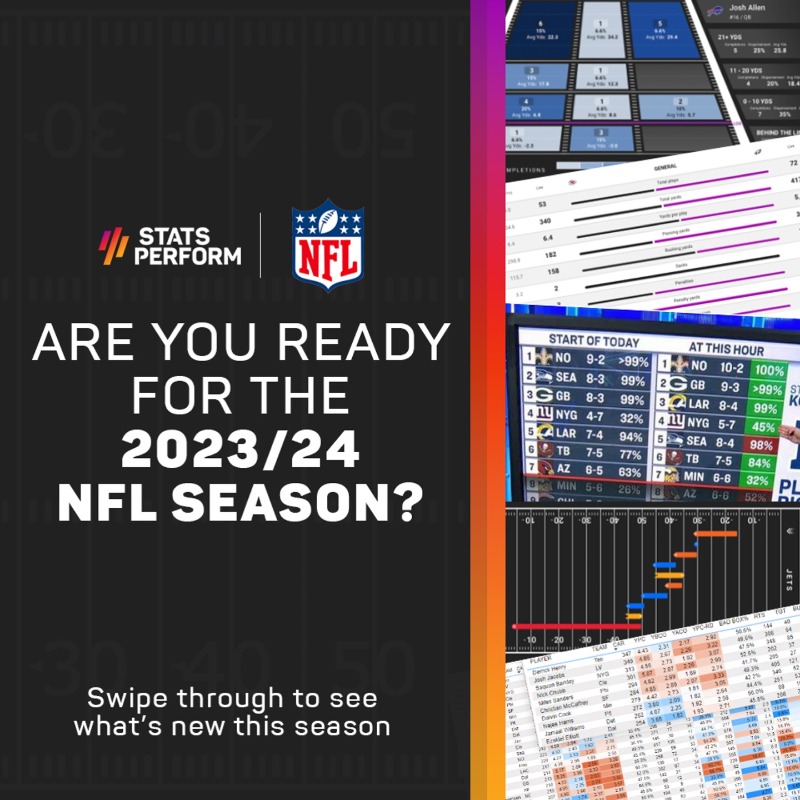 StatsPerform's tweet photo. ⏱ The countdown to Week 1 is on.

How can #Opta data, products, and tools help you streamline research for commentary, increase conversations, and generate sponsorship revenue this #NFL season?

Swipe through to find out. ⬇️