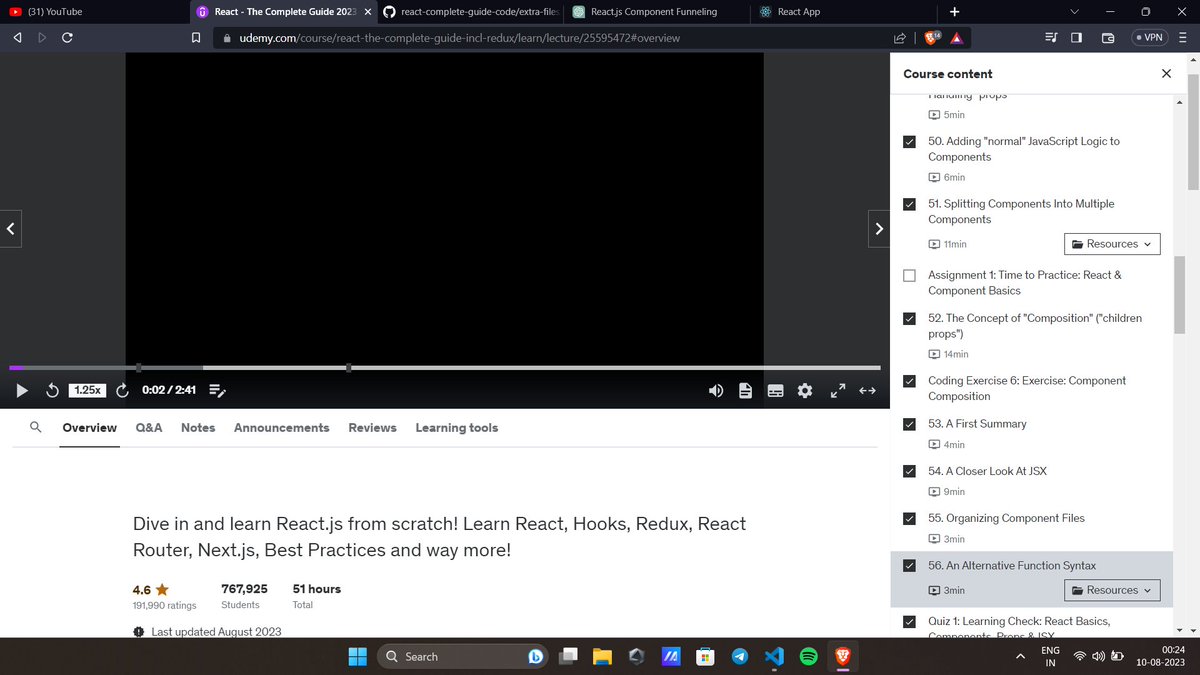 yash_darbar16's tweet image. "🌱 Just kicked off my React.js learning journey on Udemy! 🚀 Any fellow developers have tips or advice for a beginner like me? Excited to level up my coding skills! 💡💻 #LearningReact #UdemyCourse #CodingNewbie"