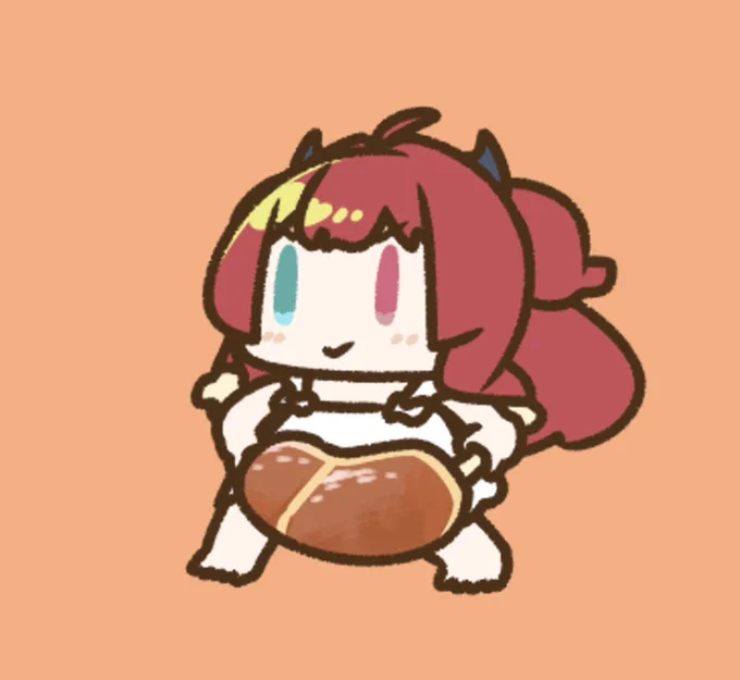 ロアちゃん骨付き肉を持って  ロアちゃんは最近骨付き肉使ってる〜? 武器として使うなら骨付き肉だよね お腹が空けば食べれて武器として使えば脂がべっとりいやな気持ち〜! ロアちゃん骨付き肉は強いよ! ロアちゃんに美味しいお肉を〜  今日のご飯 豚ロース  #ロアート