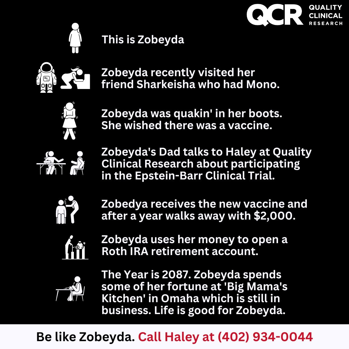 Be like Zobeyda! #epsteinbarrvirus #clinicaltrials #medicalresearch #omaha