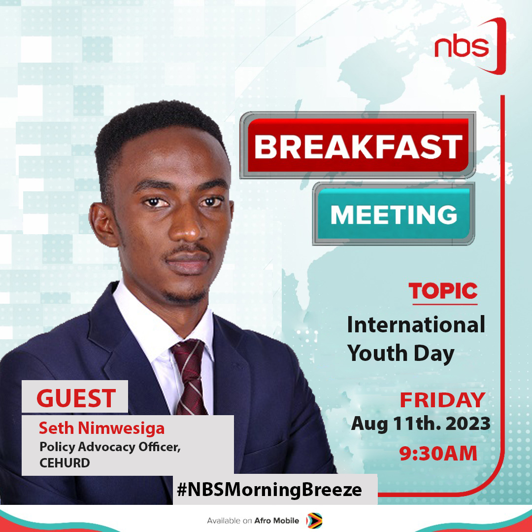 cehurduganda's tweet photo. Meaningful and Inclusive Youth Participation is crucial for sustainable development.
Catch us live on @nbstv tomorrow as @Niimwesiga discusses the Legal and Policy framework on the wellbeing of young people in Uganda.
#GenerationGender
#JASProgramme
#InternationalYouthDay2023 https://t.co/Xj1pogFCU5