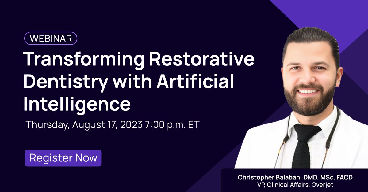 Don't miss this webinar to learn how AI is making it easier for dentists to deliver even better patient care. Register for free (1 CE Credit): cced.cdeworld.com/webinars/regis…