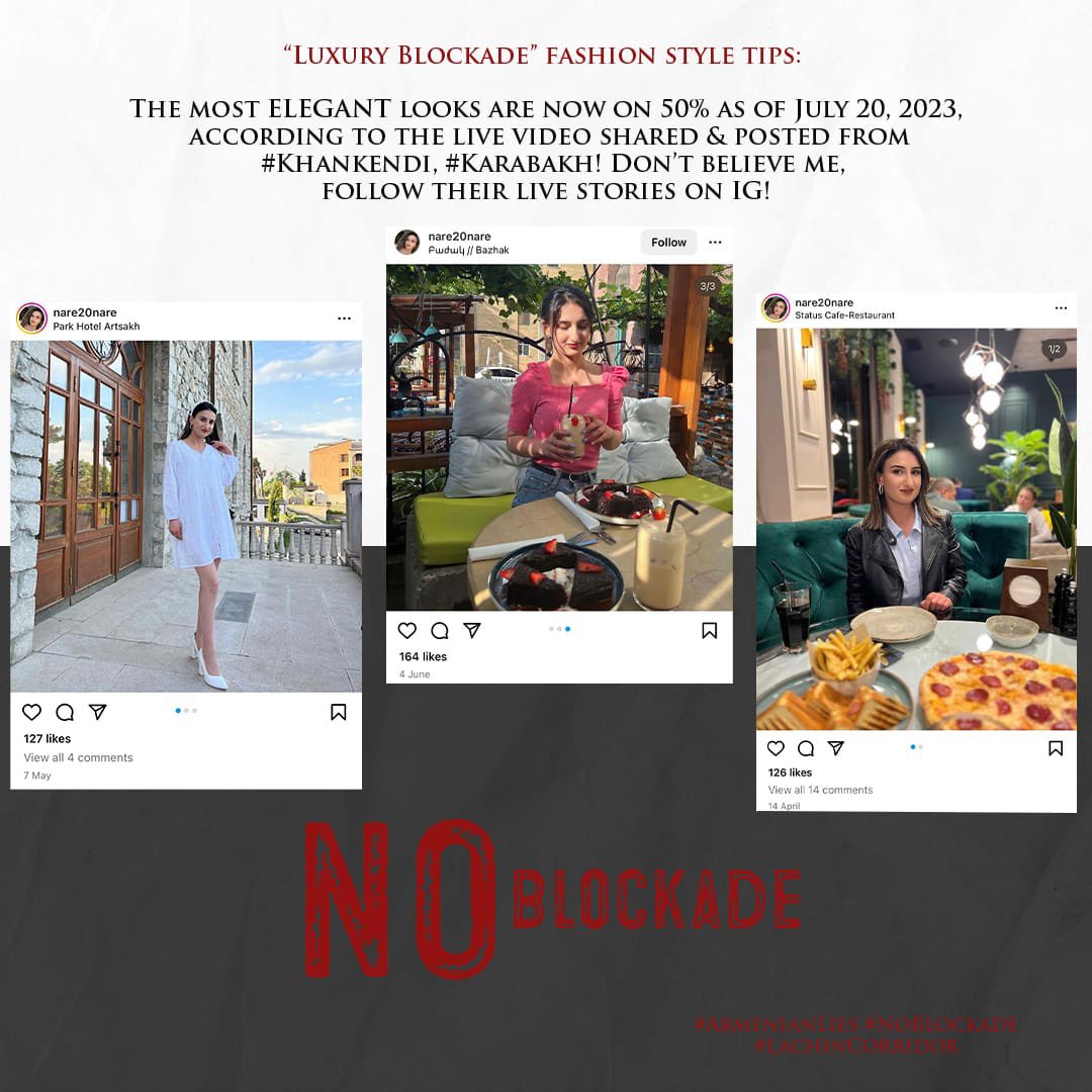 This is wrong argument. So what do these photos show? What a beautiful blockade?! #FakeBlockade #NoBlockade #DontBelieveArmenia ‼️