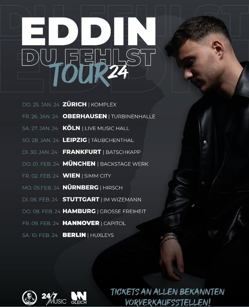 Die Frage des Tages: Wird Hit-Rapper Eddin pro Tourstop mehr als 10 Karten verkaufen? Schreibt es noch heute in die Kommentare!