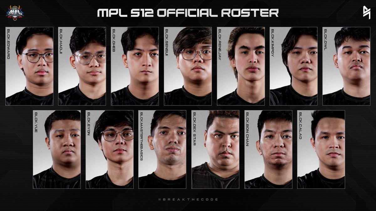 BLACKLISTINTL's tweet photo. Introducing your Blacklist International roster for the upcoming MPL Season 12:

- Edward Jay "Edward" Dapadap
- Kiel "Oheb" Soriano
- Salic "Hadji" Imam
- Kenneth Carl "Yue" Tadeo
- Lee Howard "Owl" Gonzales
- Renejay "Renejay" Barcarse
- Stephen "Sensui" Castillo https://t.co/ldzX82XPo9